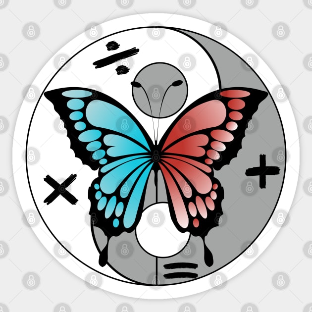 Ed Butterfly Yin and Yan Sticker by ShopgirlNY